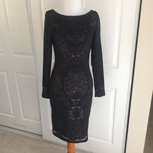 NWT Bebe Lace Scoop Back Midi Dress S